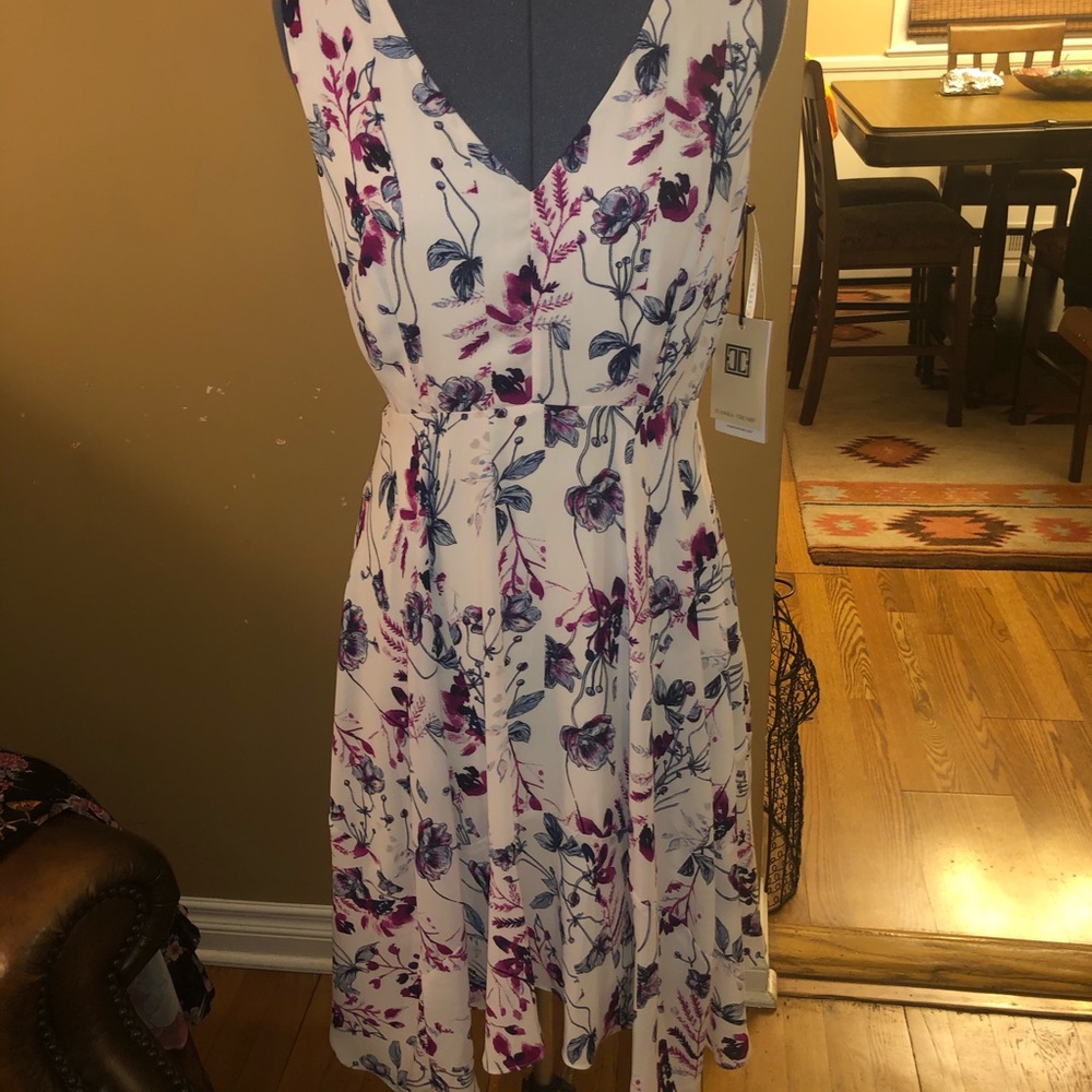 White floral midi dress
